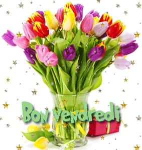 Gif animé Bon vendredi bouquet de tulipes